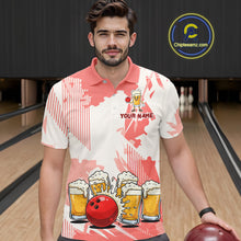 Load image into Gallery viewer, Beer Bowling Shirts Coral Pink for Team Women Men Custom Bowling Polo &amp; 1/4 Zip Shirt MBL245