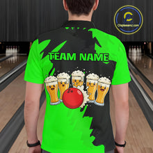 Load image into Gallery viewer, Funny Beer Bowling Shirts Green for Women Men Team Bowling Polo &amp; 1/4 Zip Shirts MBL251