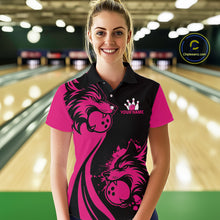 Load image into Gallery viewer, Pink Wolf Bowling Shirts for Team Men Women Custom Wolf Bowling Jerseys for Couples MBL197