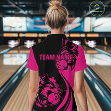 Load image into Gallery viewer, Pink Wolf Bowling Shirts for Team Men Women Custom Wolf Bowling Jerseys for Couples MBL197