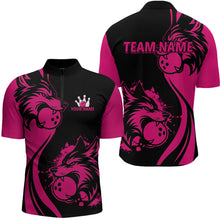 Load image into Gallery viewer, Pink Wolf Bowling Shirts for Team Men Women Custom Wolf Bowling Jerseys for Couples MBL197
