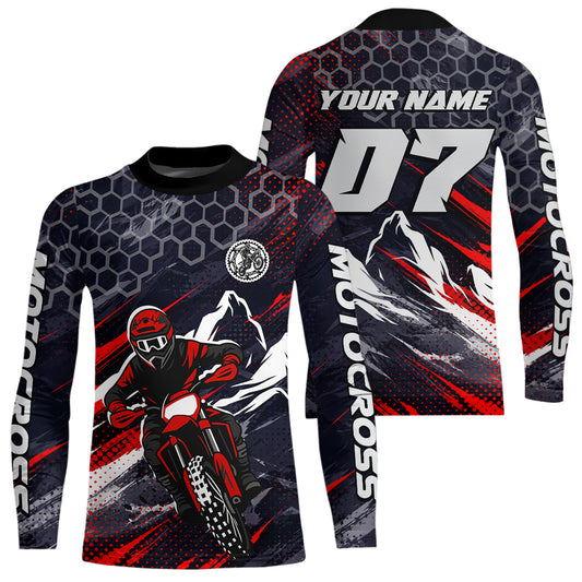 Red Motocross Racing Jersey for Kids Women Men Dirt Bike Shirts Motorcycle Riding Shirt XM493
