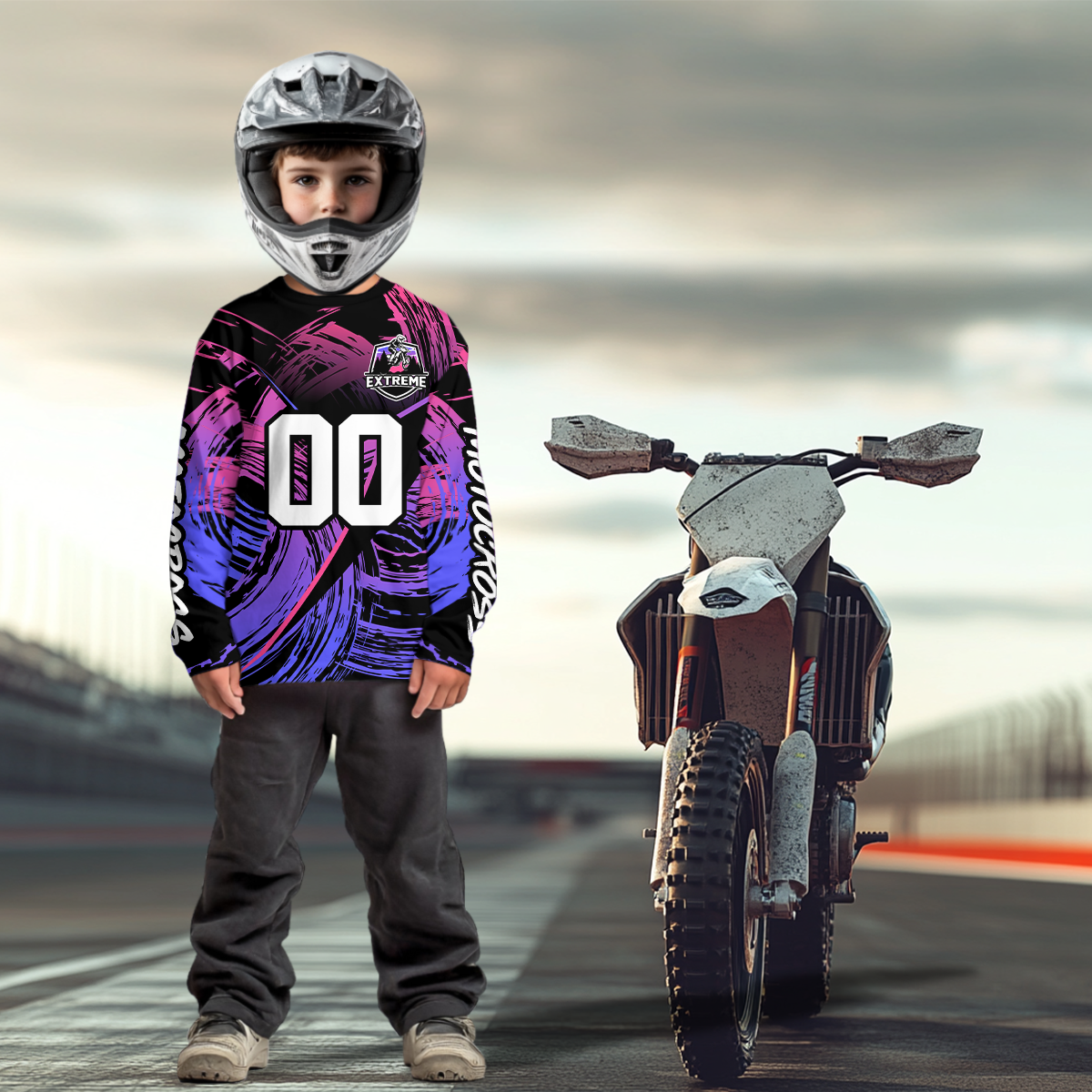 Purple Motocross Racing Jersey Custom Dirtbike Shirts Men Kid Women Offroad Shirt XM396