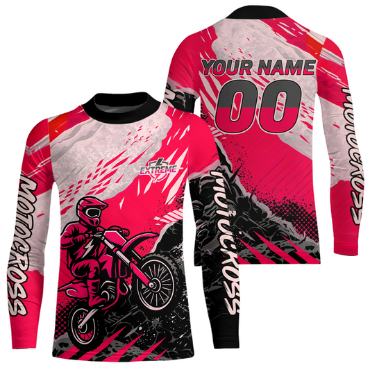 Pink Motocross Jersey Custom Dirt Bike Shirts Men Kid Women Racing Off road Jersey XM416