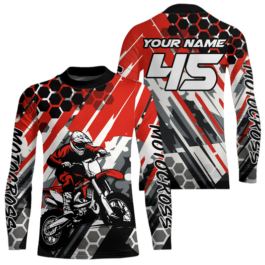 Red Motocross Racing Jersey Kid Women Men Custom Dirt Bike Shirts Riding Shirt XM423