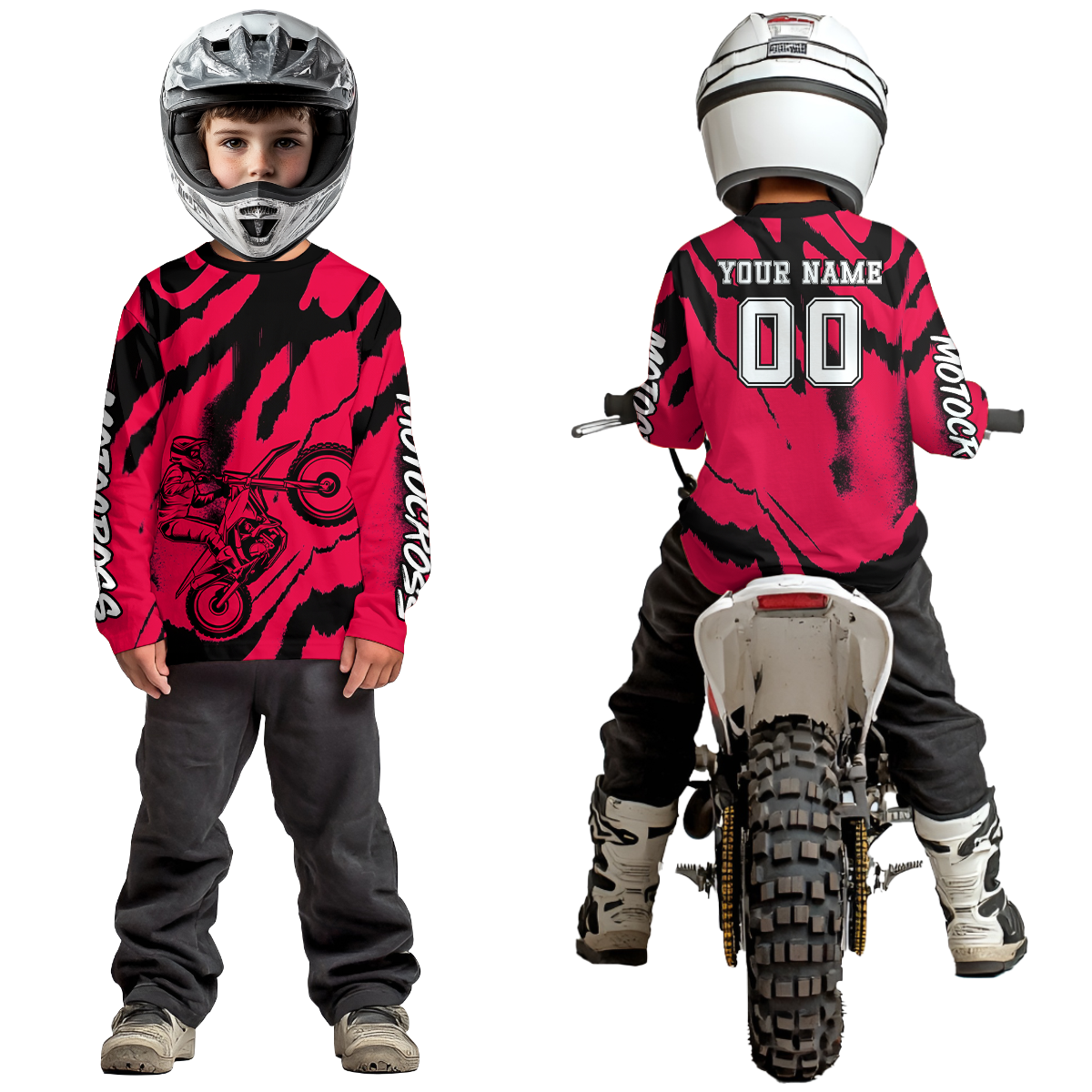 Pink Motocross Jersey for Kid Women Men Custom Dirt Bike Shirts Moto Racing Shirt XM428