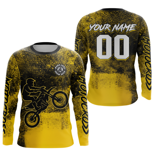 Yellow Motocross Jersey for Kid Women Men Custom Dirt Bike Shirts Racing Shirt XM430