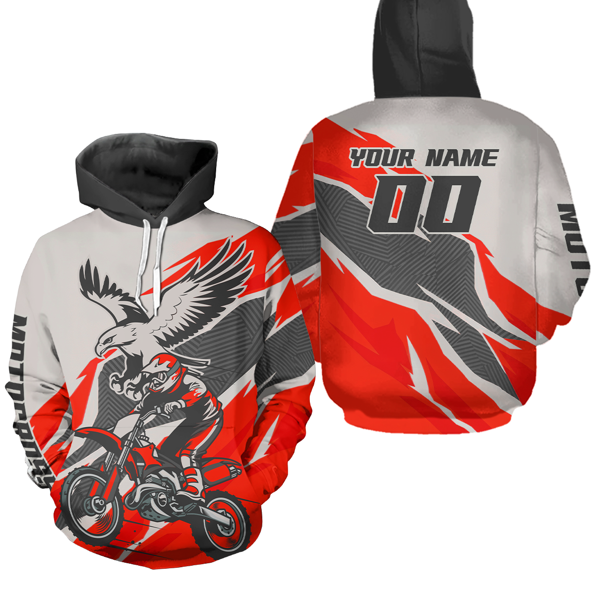 Custom Eagle Motocross Hoodie Men Women Adult Dirt Bike Hoodie Off road Racing Shirt MH435