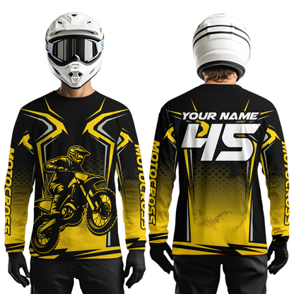 Custom Yellow Motocross Racing Jersey Men Women Kid Dirt Bike Shirts Motorcycle Shirt XM442