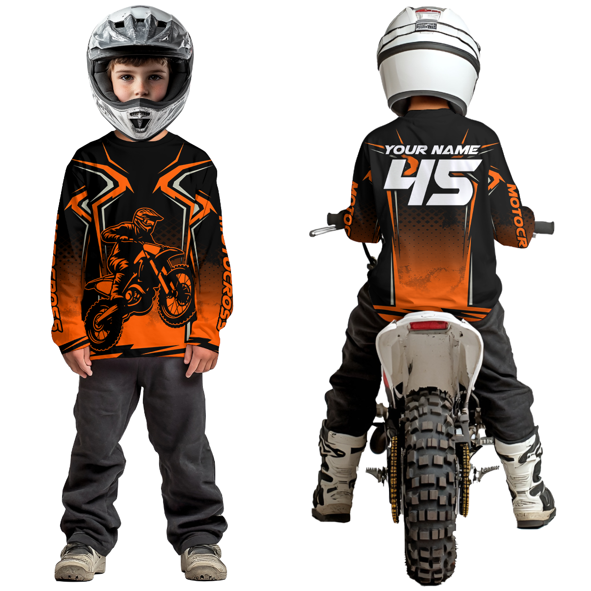 Custom Orange Motocross Racing Jersey Men Women Kid Dirt Bike Shirts Motorcycle Shirt XM442