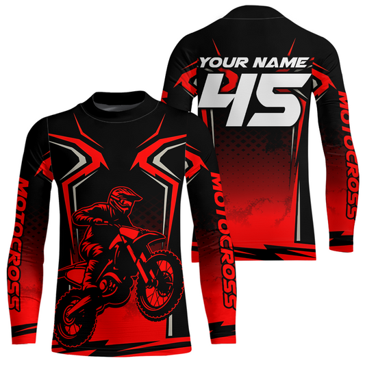 Custom Red Motocross Racing Jersey Men Women Kid Dirt Bike Shirts Motorcycle Shirt XM442