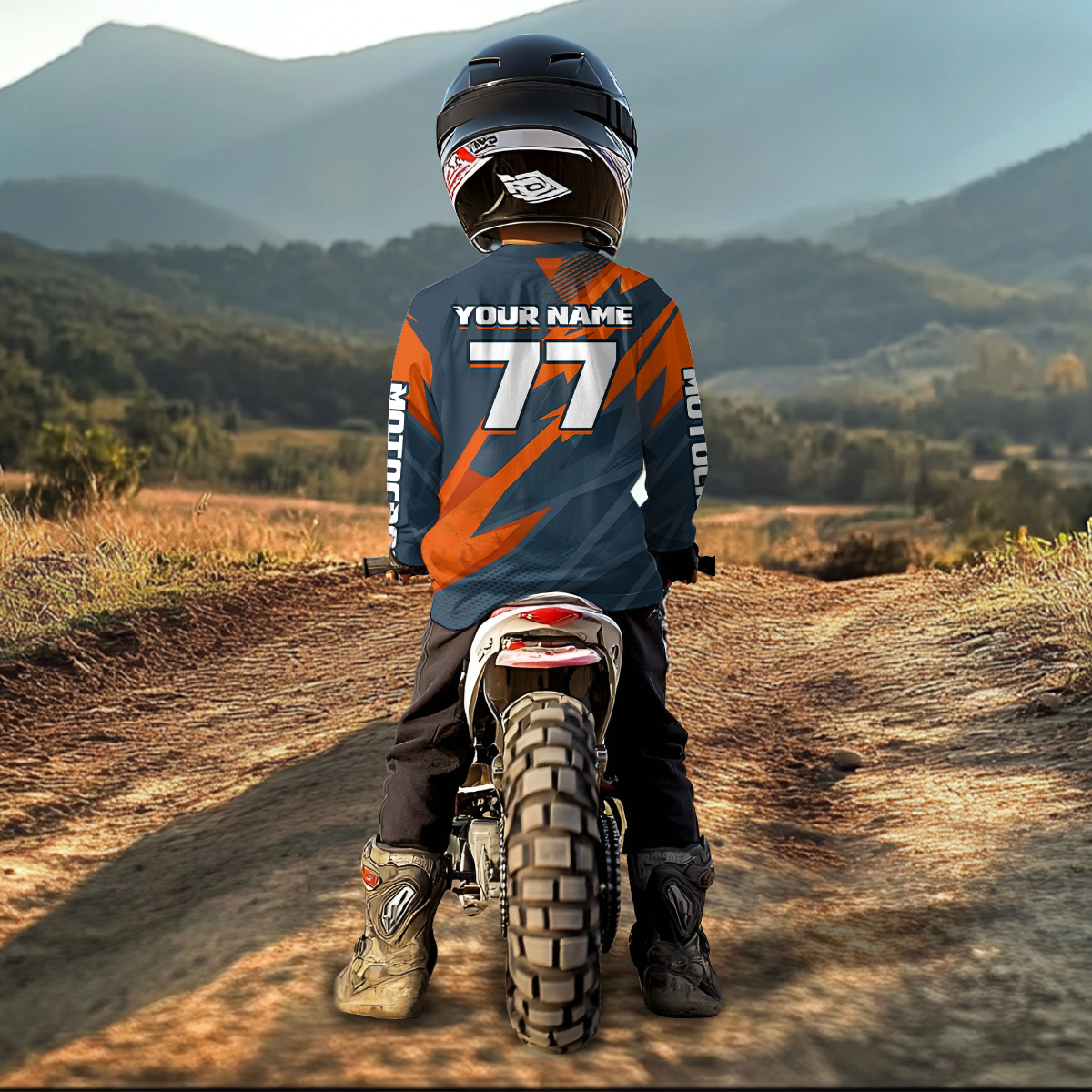 Orange&Blue Motocross Jersey Custom Men Women Kid Dirt Bike Motorcycle Racing Shirt XM450