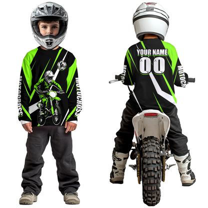Green Custom Motocross Racing Jersey Men Women Kid Dirt Bike Motorcycle Riding Shirt XM454