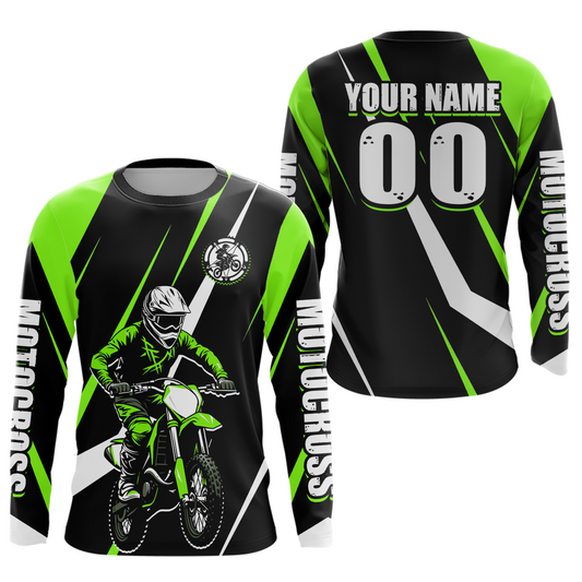 Green Custom Motocross Racing Jersey Men Women Kid Dirt Bike Motorcycle Riding Shirt XM454