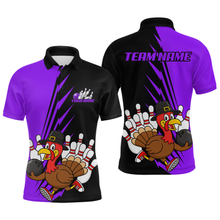 Load image into Gallery viewer, Purple Turkey Bowling Shirts for Women Men Team Custom Bowling Jerseys Thanksgiving MBL180