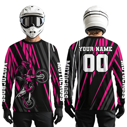 Pink Custom Motocross Jersey for Men Women Kid Dirt Bike Shirts Moto Racing Shirt XM461