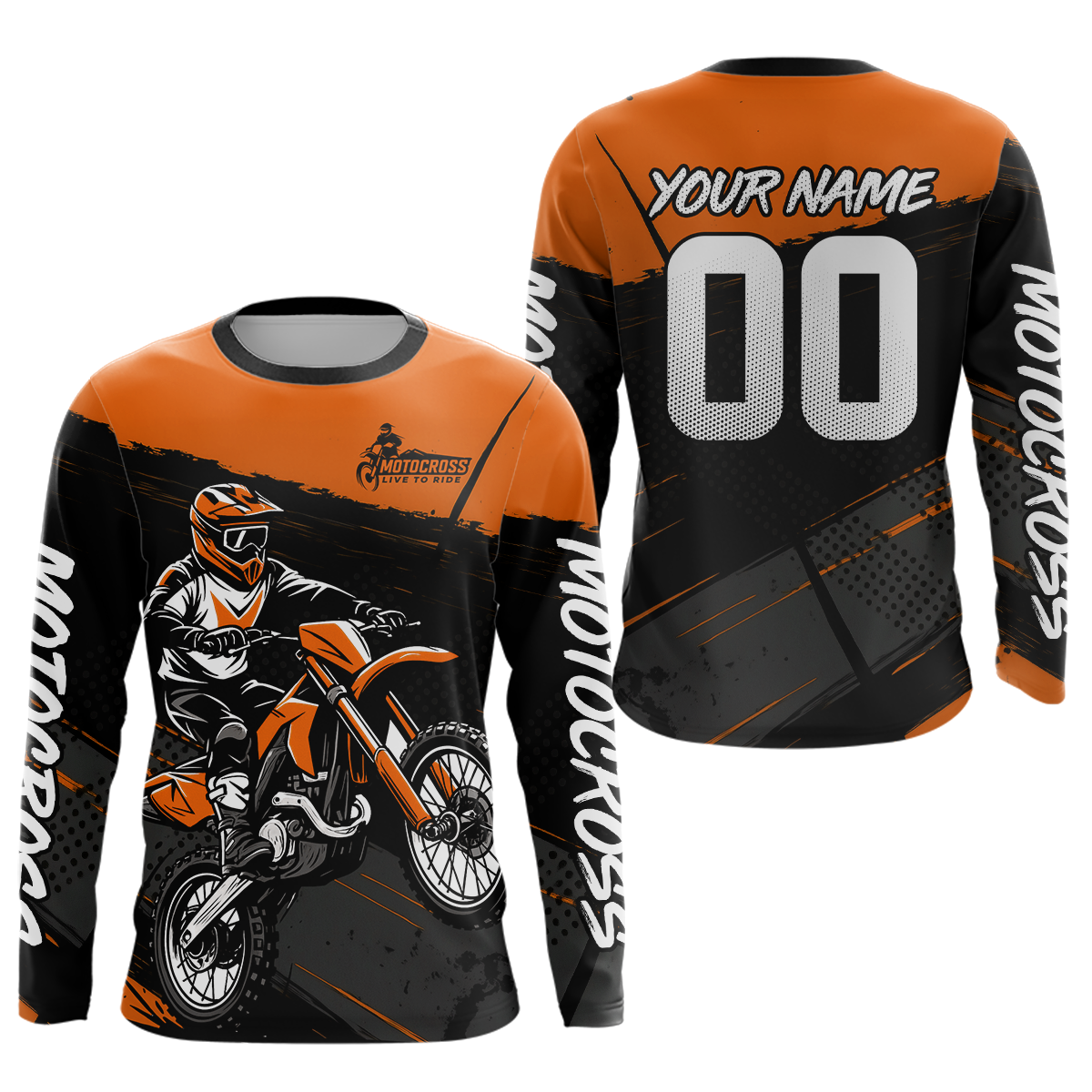 Orange Motocross Jersey for Men Women Kid Dirt Bike Shirts Custom Off road Riding Shirt XM463