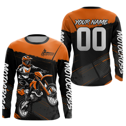 Orange Motocross Jersey for Men Women Kid Dirt Bike Shirts Custom Off road Riding Shirt XM463