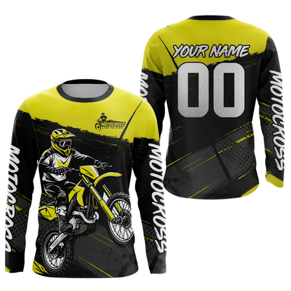 Yellow Motocross Jersey for Men Women Kid Dirt Bike Shirts Custom Off road Riding Shirt XM463
