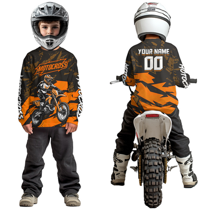 Orange Custom Motocross Racing Jersey Men Women Kid Dirt Bike Shirts Off road Shirt XM468