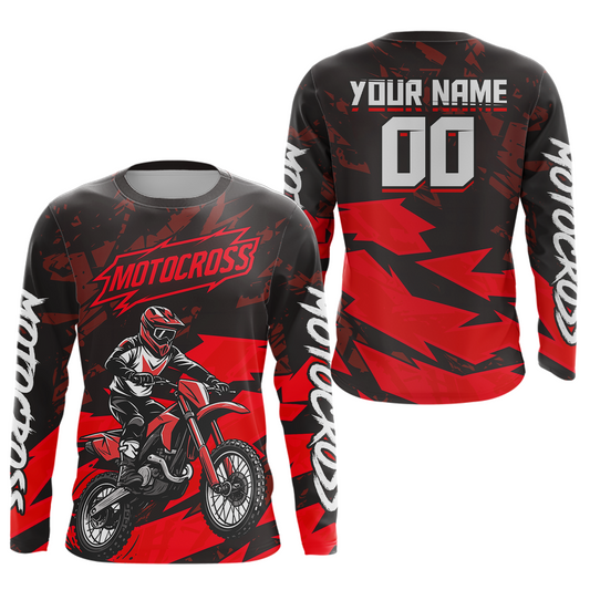 Red Custom Motocross Racing Jersey Men Women Kid Dirt Bike Shirts Off road Shirt XM468
