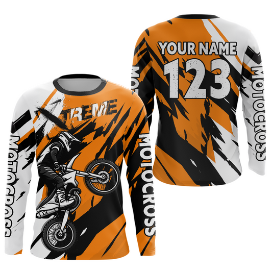 Custom Orange Motocross Racing Jersey Custom Women Kid Men Dirt Bike Off road Shirt XM472