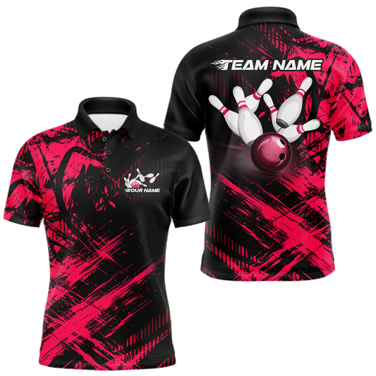 Custom Pink Bowling Shirts for Team Women Men Bowling Polo&1/4 Zip Shirt for Couple MBL233
