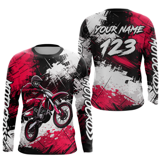Custom Pink Motocross Jersey for Kid Adult Dirt Bike Shirts Men Women Riding Shirt XM491