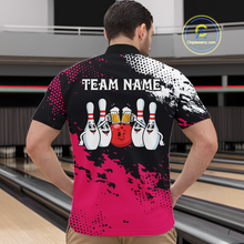 Load image into Gallery viewer, Pink Funny Beer Bowling Shirts for Team Women Men Bowling Polo&amp;1/4 Zip Bowl League MBL254