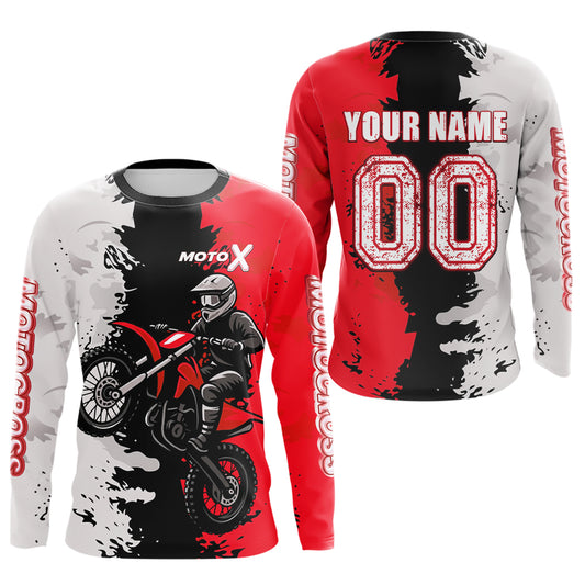 Red Motocross Racing Jersey Custom Dirt Bike Shirts Men Kid Women Jersey XM420