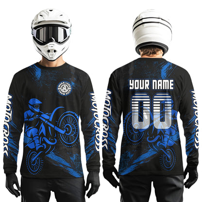 Blue Motocross Jersey for Kid Women Men Custom Dirt Bike Shirts Moto Racing Shirt XM427