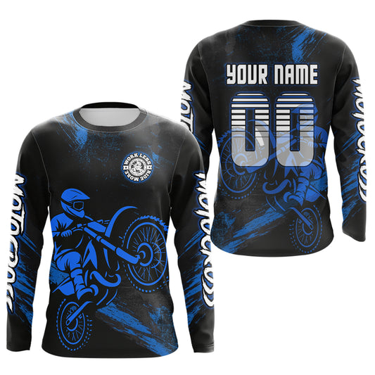 Blue Motocross Jersey for Kid Women Men Custom Dirt Bike Shirts Moto Racing Shirt XM427