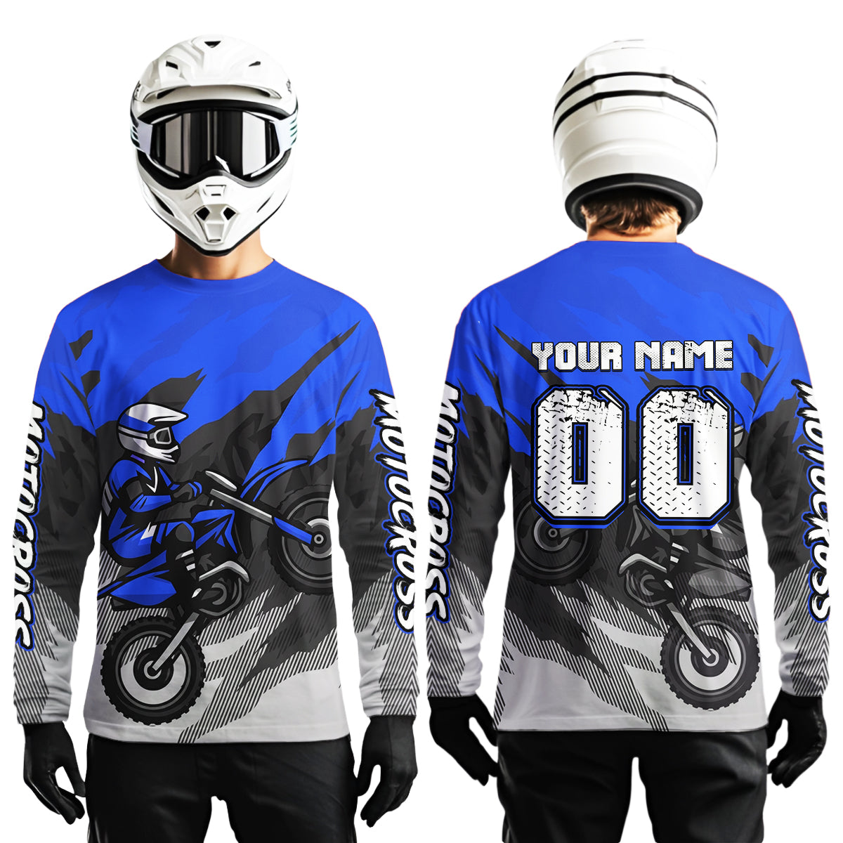 Blue Motocross Jersey Men Women Kid Custom Dirt Bike Shirts Motorcycle Riding Shirt XM433