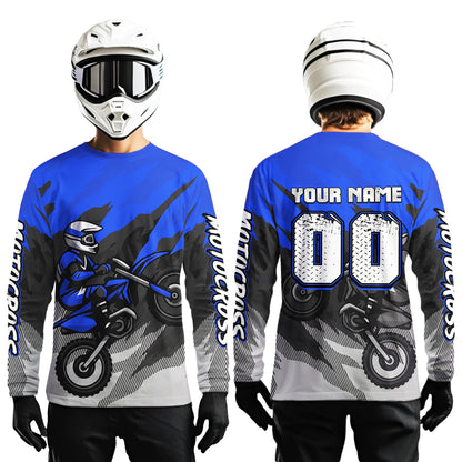 Blue Motocross Jersey Men Women Kid Custom Dirt Bike Shirts Motorcycle Riding Shirt XM433