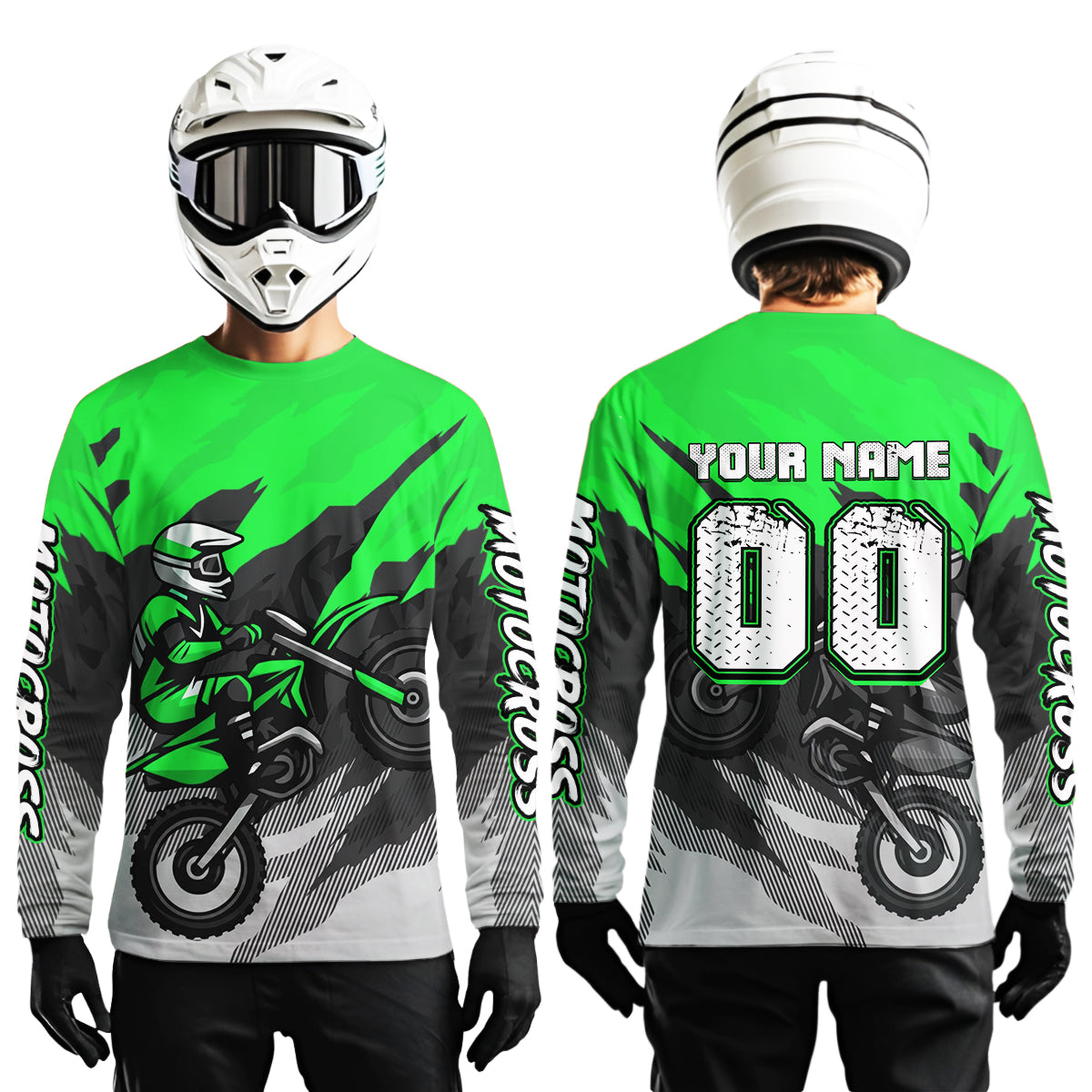Green Motocross Jersey Men Women Kid Custom Dirt Bike Shirts Motorcycle Riding Shirt XM433