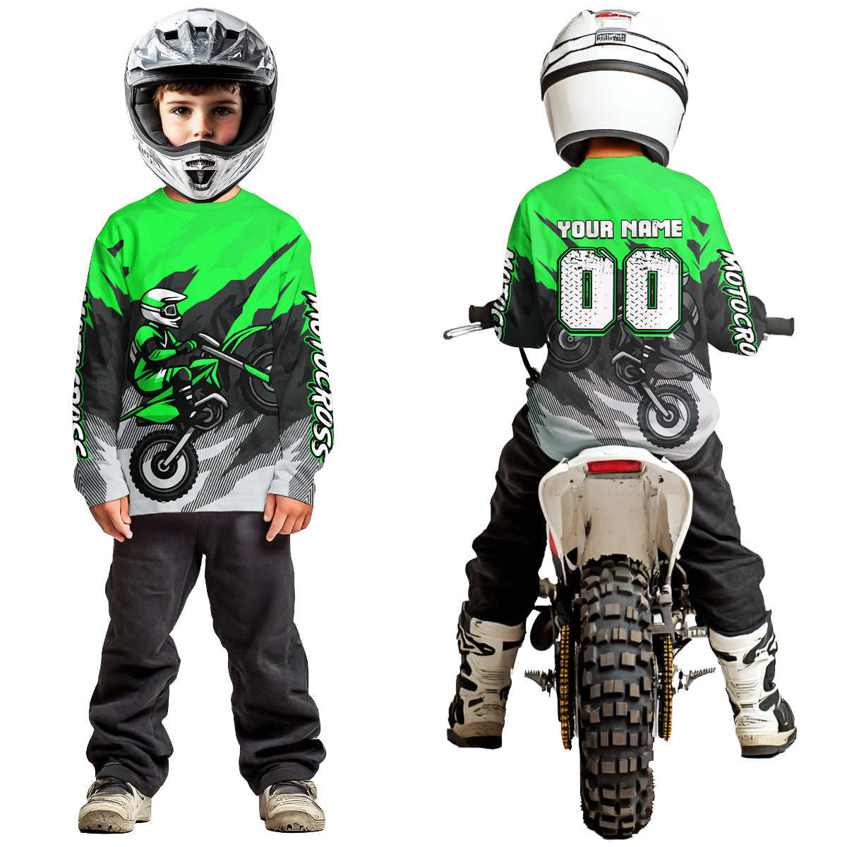 Green Motocross Jersey Men Women Kid Custom Dirt Bike Shirts Motorcycle Riding Shirt XM433
