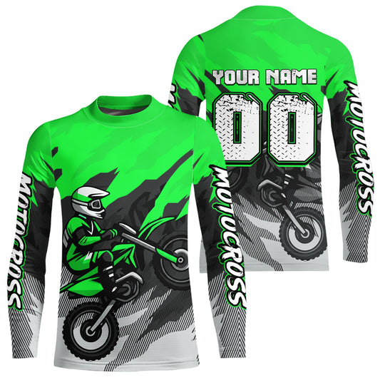 Green Motocross Jersey Men Women Kid Custom Dirt Bike Shirts Motorcycle Riding Shirt XM433