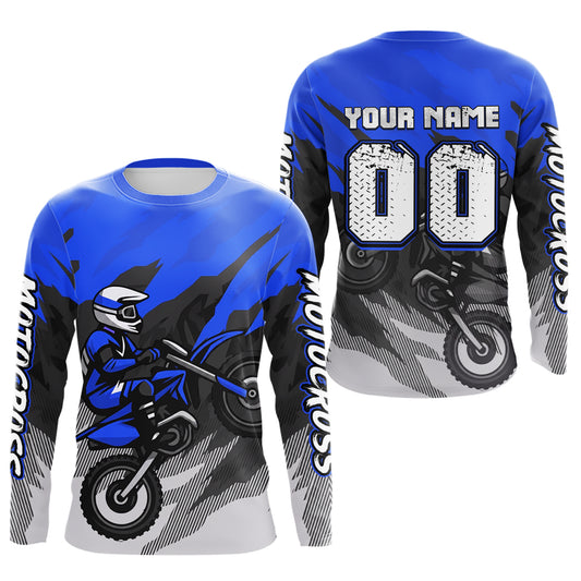 Blue Motocross Jersey Men Women Kid Custom Dirt Bike Shirts Motorcycle Riding Shirt XM433