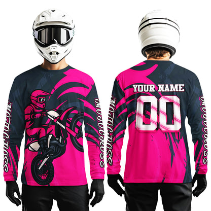 Pink Motocross Jersey Custom for Men Women Kid Dirt Bike Shirts Motorcycle Shirt XM436