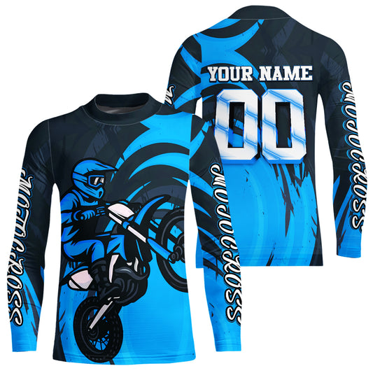 Blue Motocross Jersey Custom for Men Women Kid Dirt Bike Shirts Motorcycle Shirt XM436