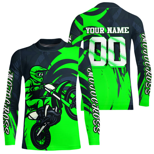 Green Motocross Jersey Custom for Men Women Kid Dirt Bike Shirts Motorcycle Shirt XM436