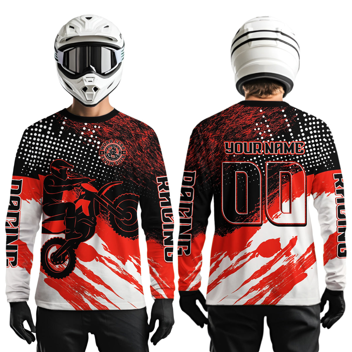 Custom Red Motocross Racing Jersey for Men Women Kid Dirt Bike Shirts Riding Shirt XM445