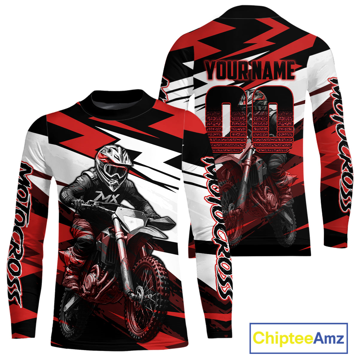 Red and Black Custom Motocross Jersey Men Women Kid Dirt Bike Motorcycle Shirt XM455