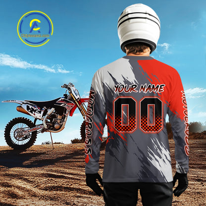 Red and Grey Custom Motocross Jersey Men Women Kid Dirt Bike Shirts Motorcycle Shirt XM459