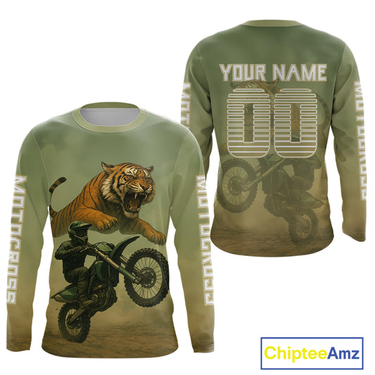 Tiger Motocross Jersey Custom Dirt Bike Shirts for Men Kid Women Off Road Jersey XM406