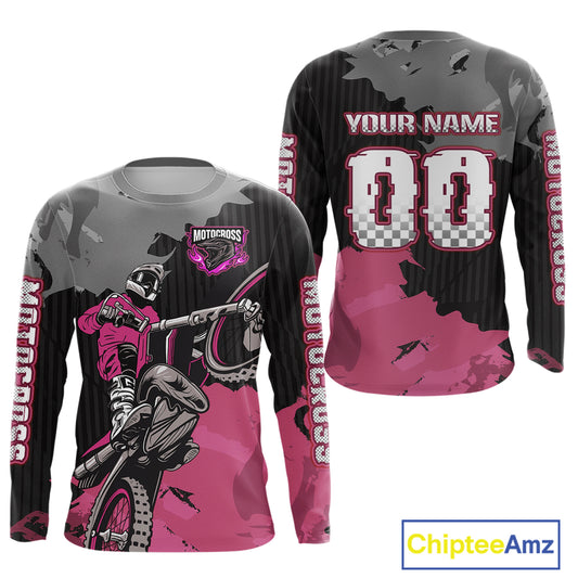 Pink Custom Motocross Racing Jersey for Kid Men Women Dirt Bike Shirts Moto Shirt XM478
