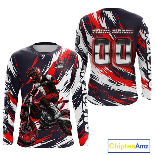 Custom Motocross Jersey for Men Kid Women Dirt Bike Jersey Red&Black Riding Shirt XM481
