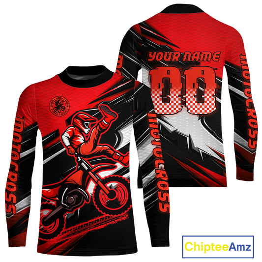 Custom Red Motocross Jersey Men Kid Women Dirt Bike Jersey Motorcycle Riding Shirt XM486