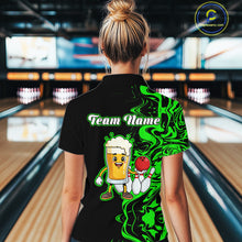 Load image into Gallery viewer, Funny Beer Bowling Shirts Team Women Men Custom Green Bowling Jersey for Bowler MBL250