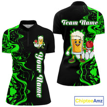 Load image into Gallery viewer, Funny Beer Bowling Shirts Team Women Men Custom Green Bowling Jersey for Bowler MBL250